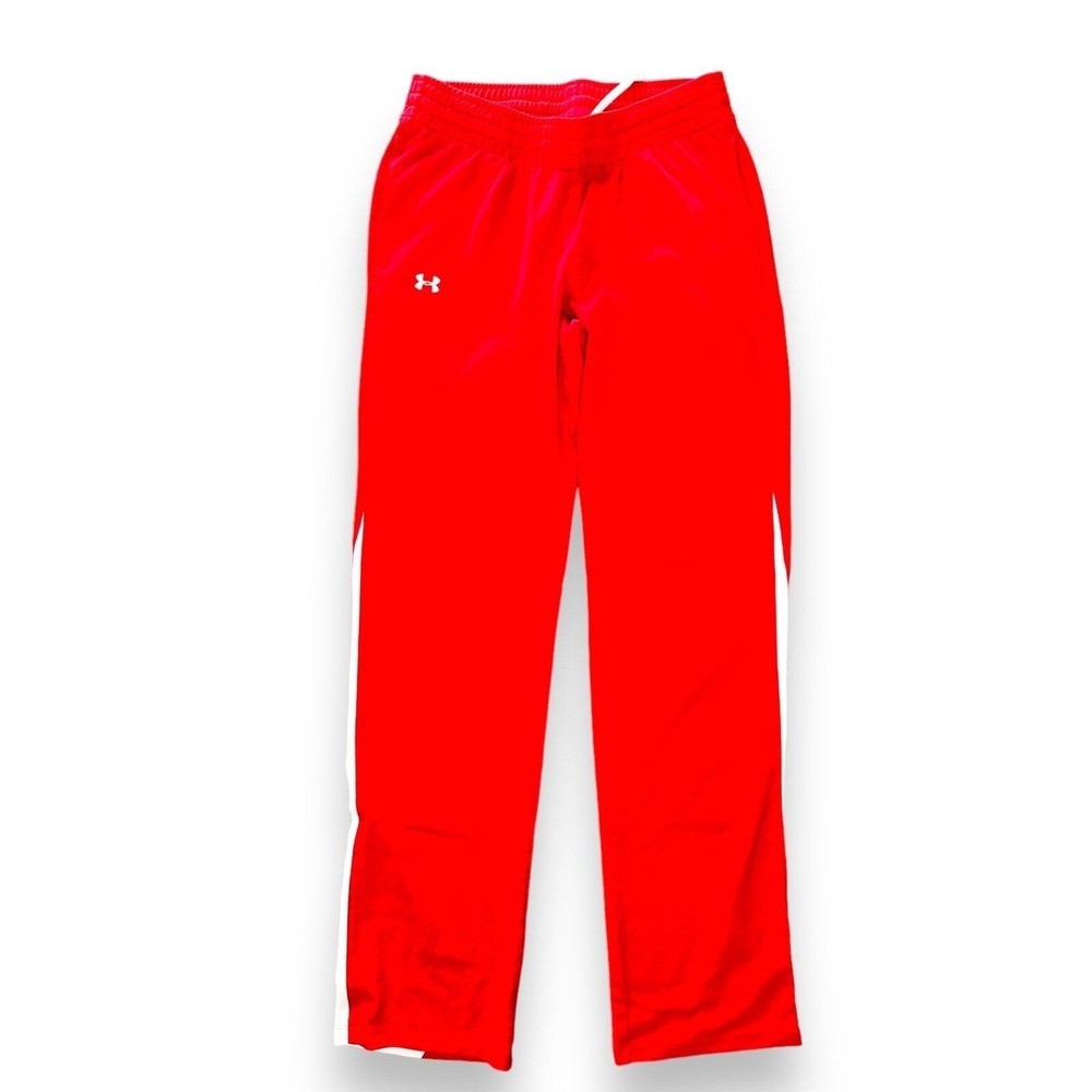 Under ARMOUR Women's Red Pants‎ Track Basketball Pull On Training Small N6